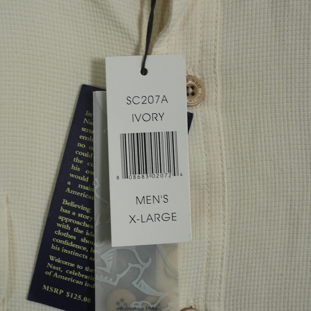 Nat Nast Luxury Originals Ivory Silk Cotton Button Down Shirt Mens XL SC207A - Picture 5 of 9